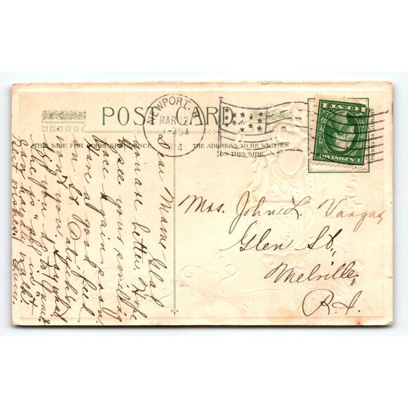 St Patrick's Day Postcard 1912 John Winsch Cappaquin Waterford Ireland Germany - Picture 2 of 2